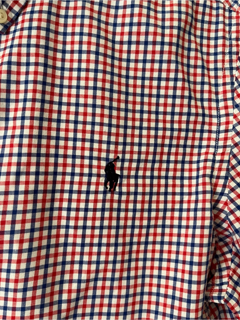 Ralph Lauren Polo Red, White & Blue Gingham Long Sleeve Shirt Boys 18/20